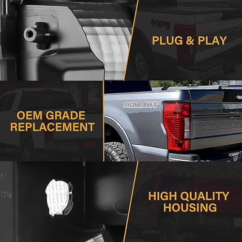 Miniatura 5 de LIDNADY Conjunto de luz trasera compatible con Ford Super Duty F250 F350 2020 2021 2022 2023 con punto ciego sin modelos LED, reemplazo de lámpara