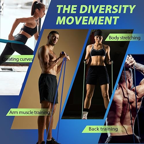 Miniatura 36 de LEEKEY Juego de bandas de resistencia para asistencia de dominadas y entrenamiento de cuerpo completo, bandas de ejercicio de varios niveles