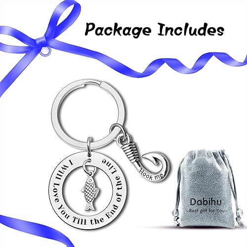 Miniatura 7 de Llavero de pescador para parejas, regalo para marido, novio, para aniversario, joyería divertida para parejas, regalos de San Valentín, regalos de