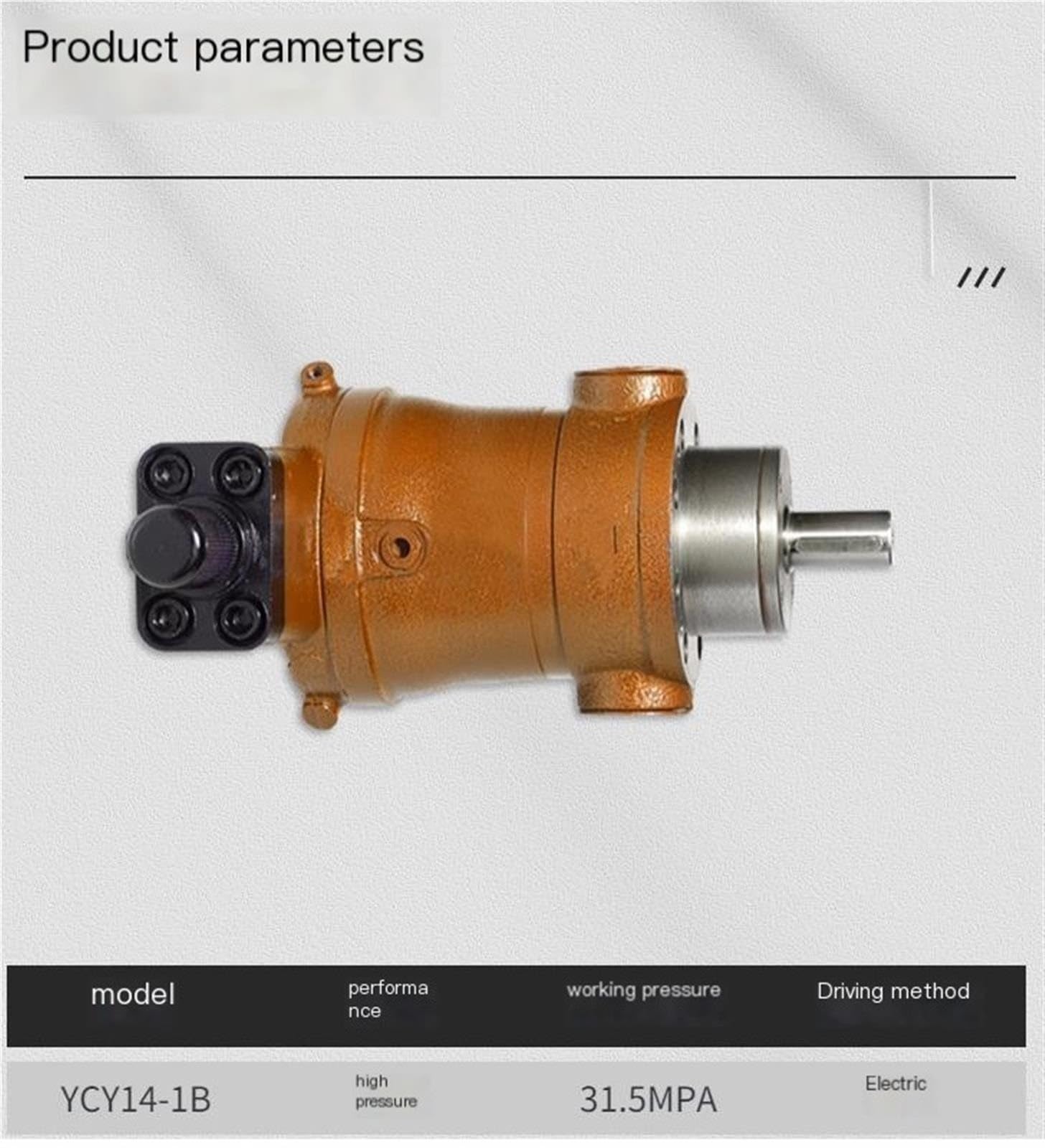 Bomba de pistón variable con compensación de presión YCY14-1B/10/16/25/32/40/63/80 YIJIAN (Color : 63YCY14-1B)