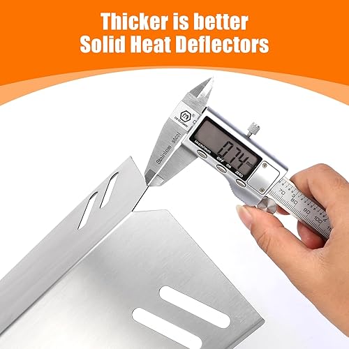 Miniatura 4 de Uniflasy Piezas de repuesto de placas de calor de acero inoxidable para Cuisinart GAS2256AS, cubiertas de quemador de tienda de campaña con escudo
