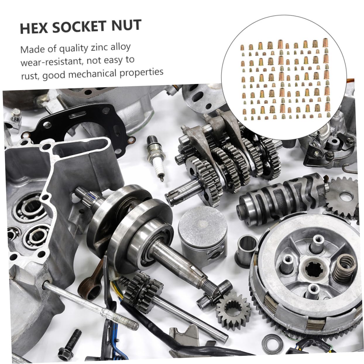 460pcs Socket Nut Threaded Inserts for Wood Furniture and Wear-Resistant Easy to Install Self-Tapping Design for Various Applications