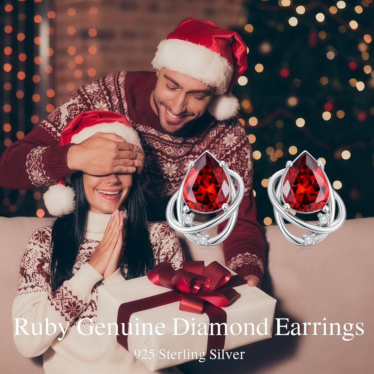 Ruby Earrings Dainty Ruby and Genuine Diamond Stud Earrings 925 Sterling Silver Oval/Round/Heart/Pear July Birthstone Jewelry Anniversary Birthday Christmas Gifts for Women - Image 7