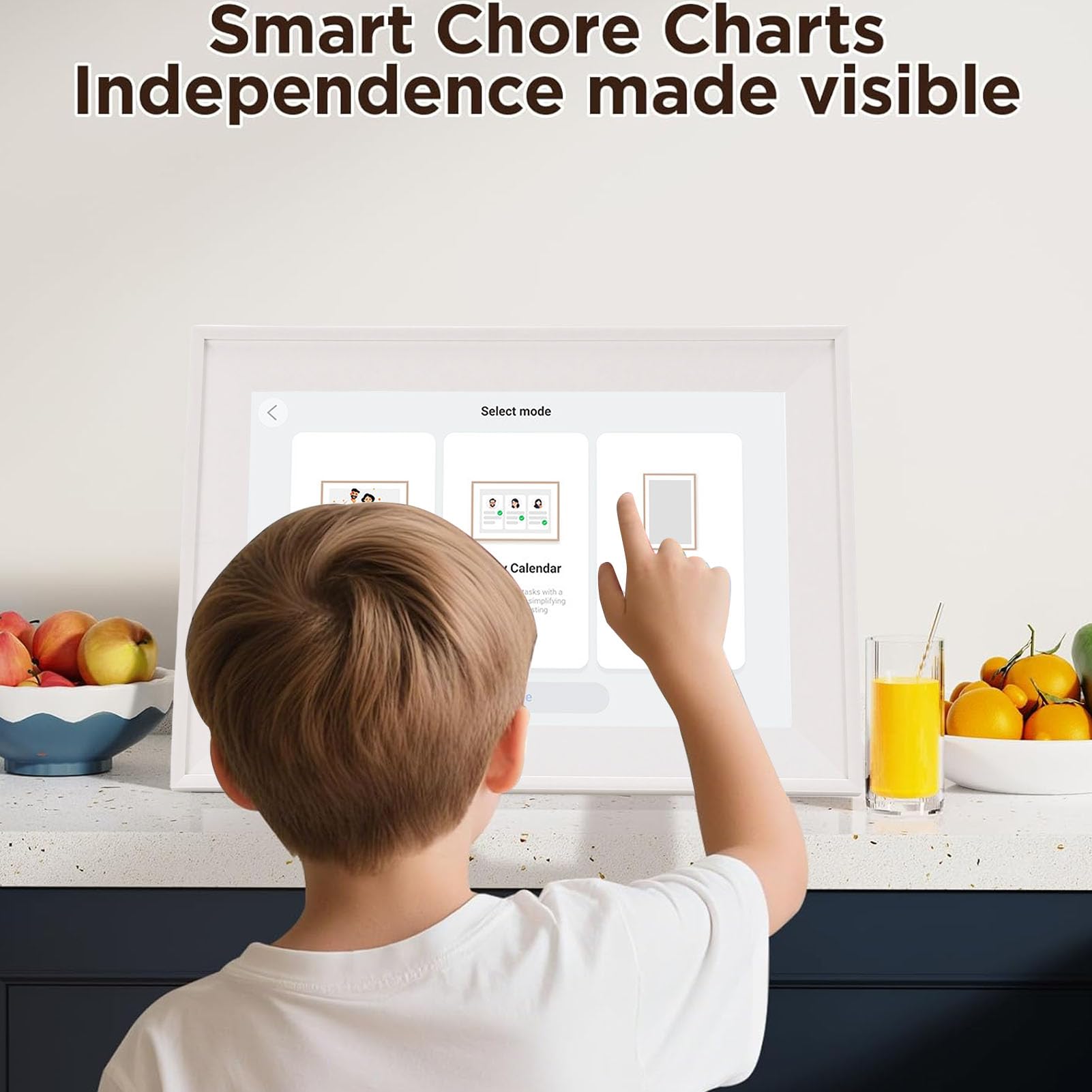 Annadue 10,1 Zoll Intelligenter Digitaler Kalender, Interaktiver Familienplaner mit LCD-Touchscreen, WLAN-Synchronisierung, Fotorahmenmodus, für den Home-Office-Zeitplan