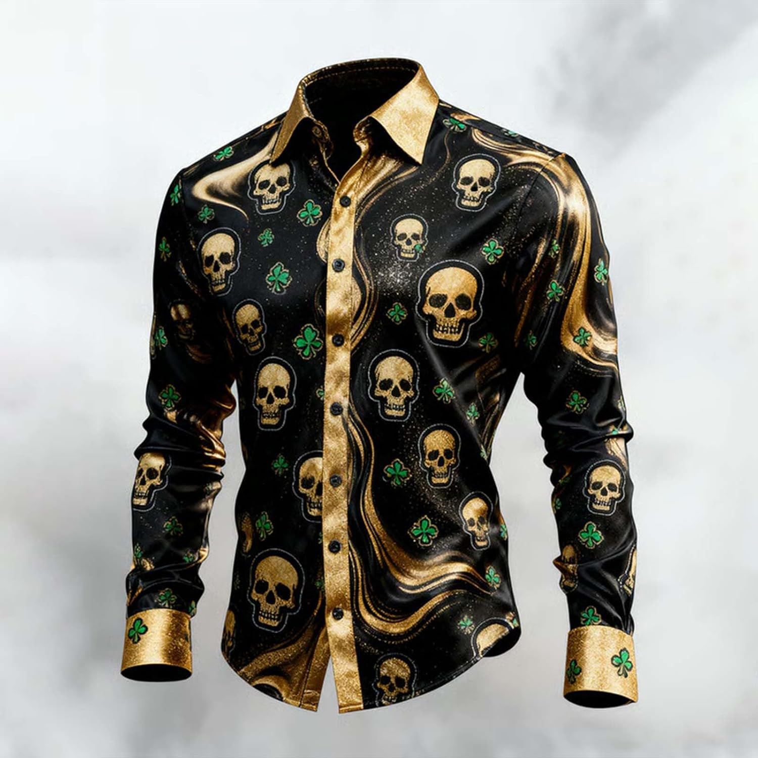 Christmas Shirts for Men Long Sleeve Button Down Dress Shirt Novelty 3D Reindeer Hawaiian Tops Xmas Holiday Party Clothes - Image 2