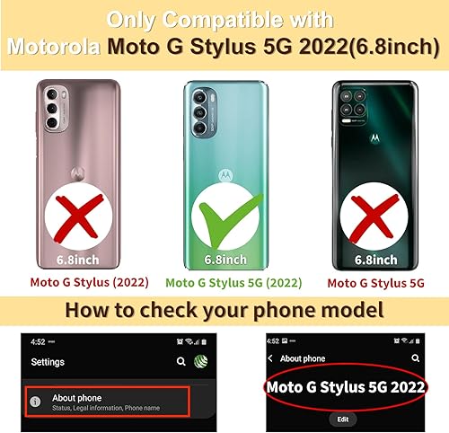 Miniatura 2 de Coralogo Funda para Moto G Stylus 5G 2022 (no compatible con 4G) con diseño de mariposas doradas con pantalla para Motorola G Stylus 5G 2022 6.8
