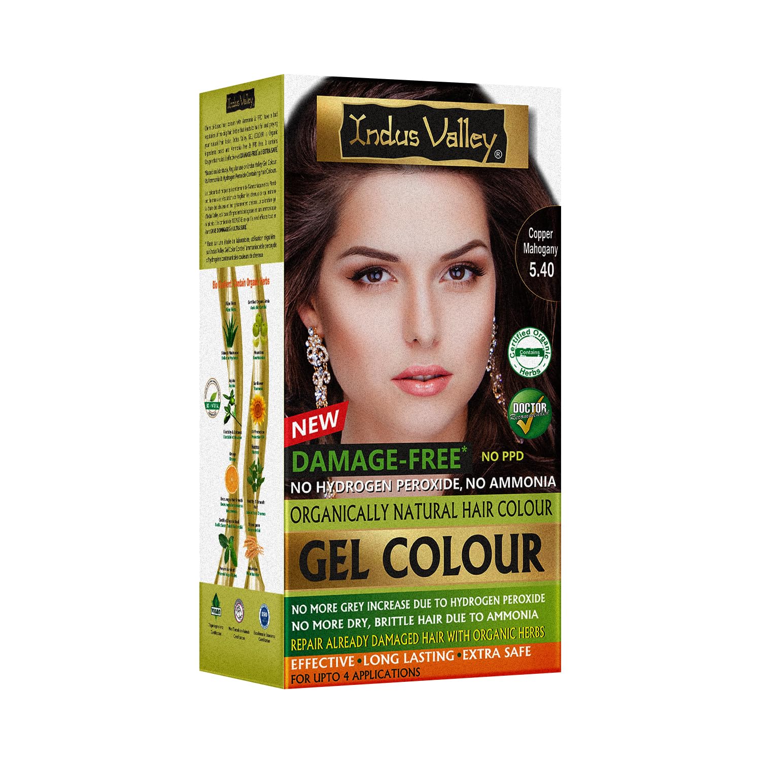 Indus Valley Natural Organic Damage Free Gel Hair Color | Ammonia Free, Vegan & Cruelty Free | Up to 100% Gray Coverage, Long Lasting Results |Copper