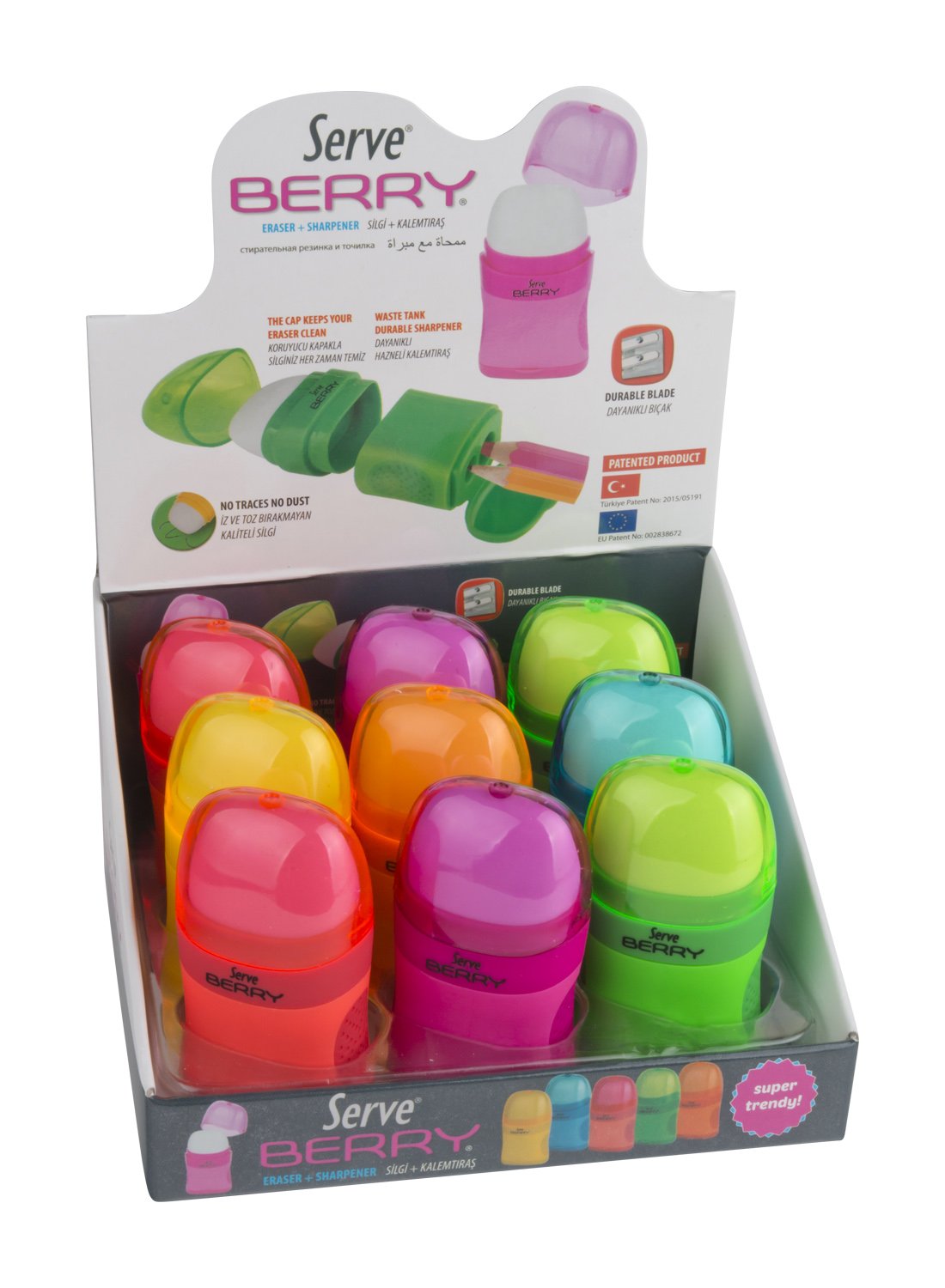 Serve Berry Silgili Kalemtiras Karisik Renk 9lu