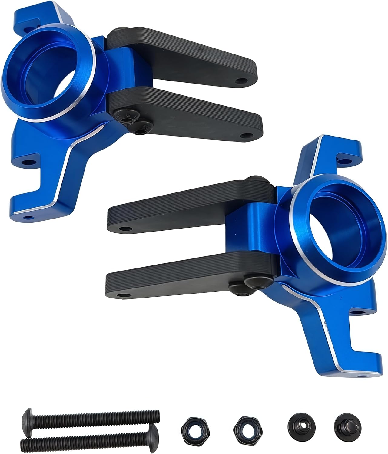 Aluminum Rear Hub Carriers Compatible with Arrma 1/8 Mojave 4S BLX & 1/10 Outcast Kraton 4S BLX RC Cars – Upgrade Parts Replacement for ARAC5043 (Blue)