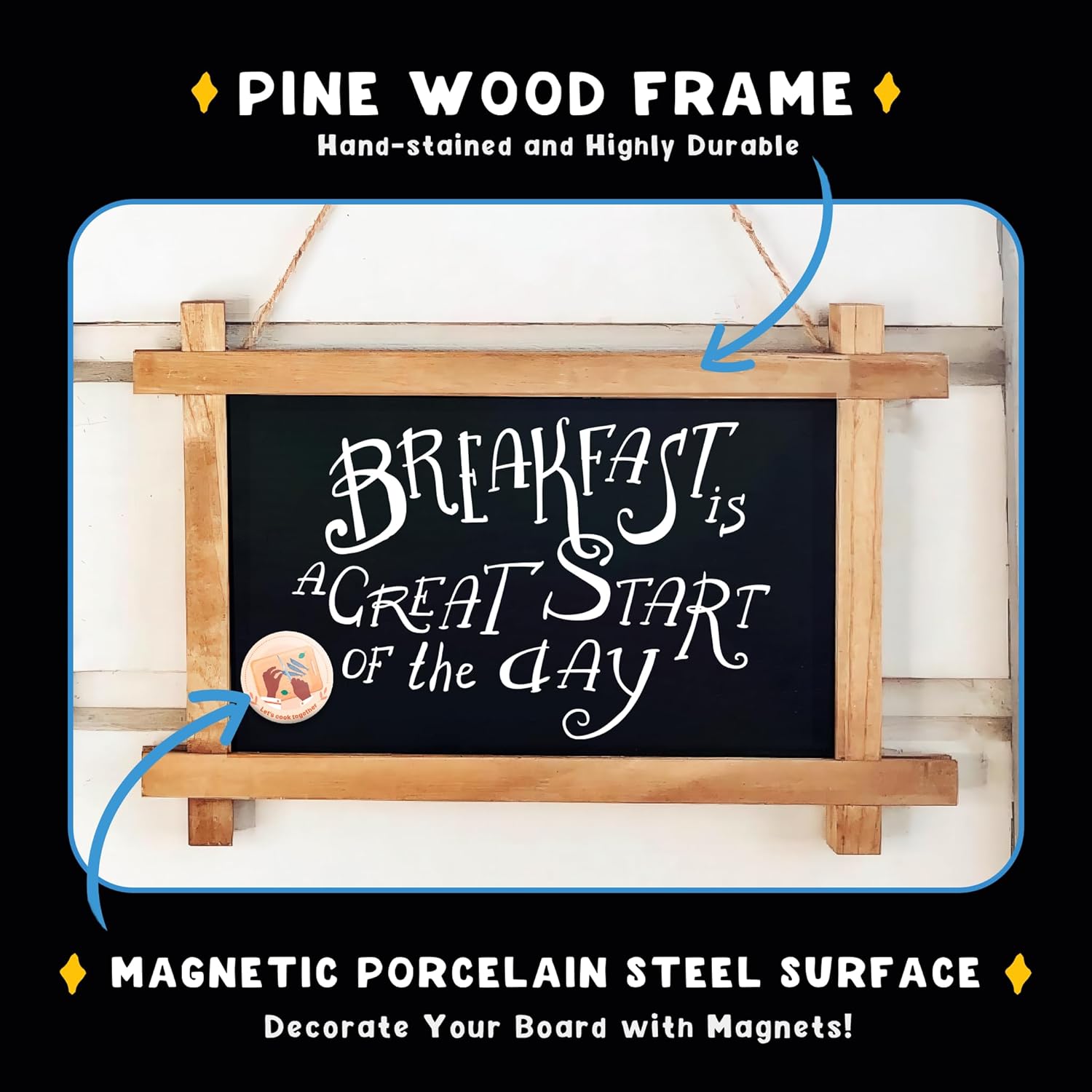 VersaChalk Hanging Chalkboard w/Frame - 15"x10"