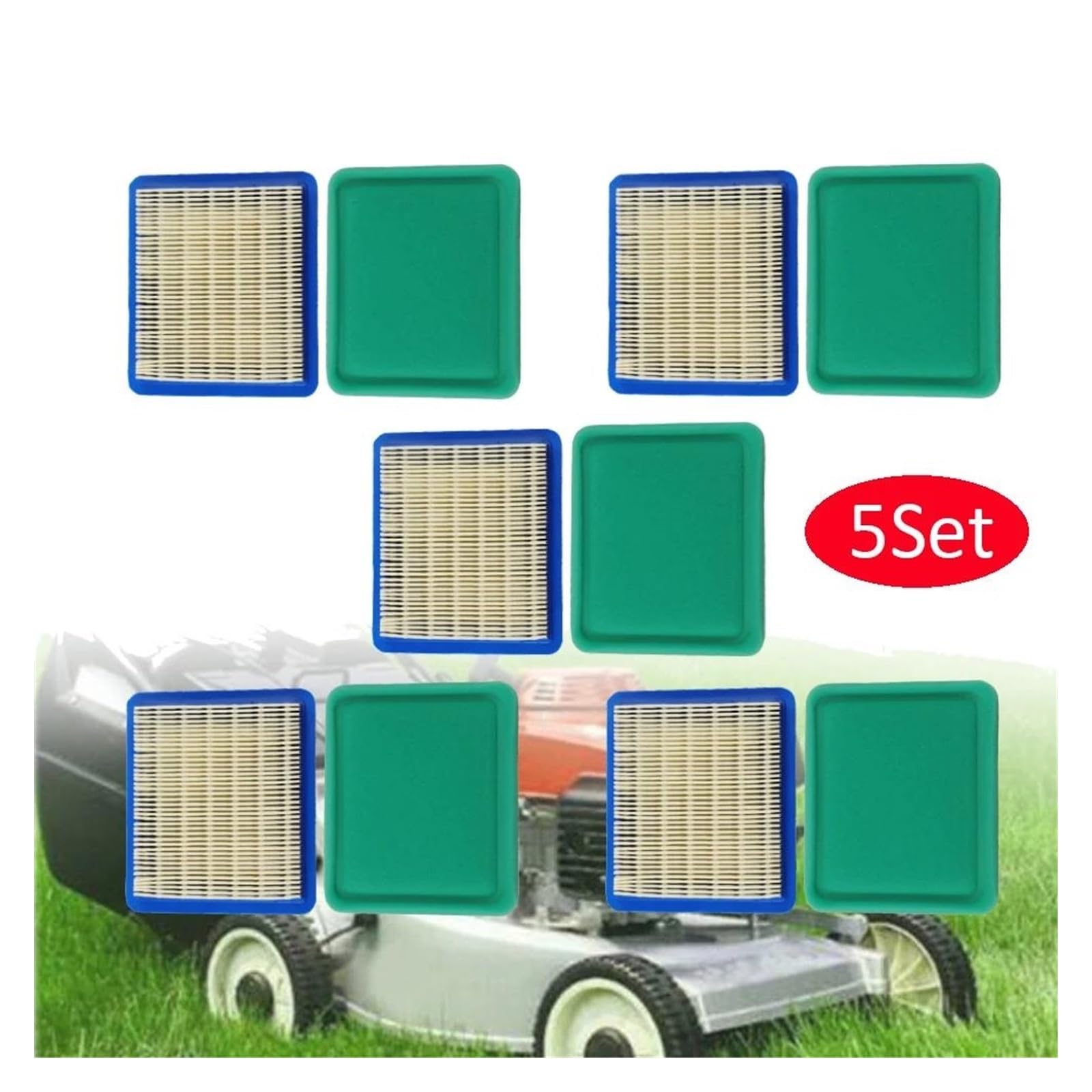 à air adaptable pour moteurs Filtre À Air Et Pré-nettoyeur Pour Tondeuse À Gazon 491588s 91588 399959, Petit Moteur 3364 271933, 5 Pièces