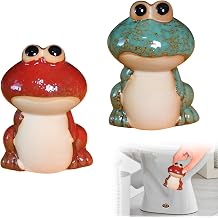 Ceramic Animal Toilet Bolt Covers-Toilet Bolt Covers Decorative,Cute Animal Toilet Bolt Cap,Bathroom Decoration,Easy Installation 2-pack frog