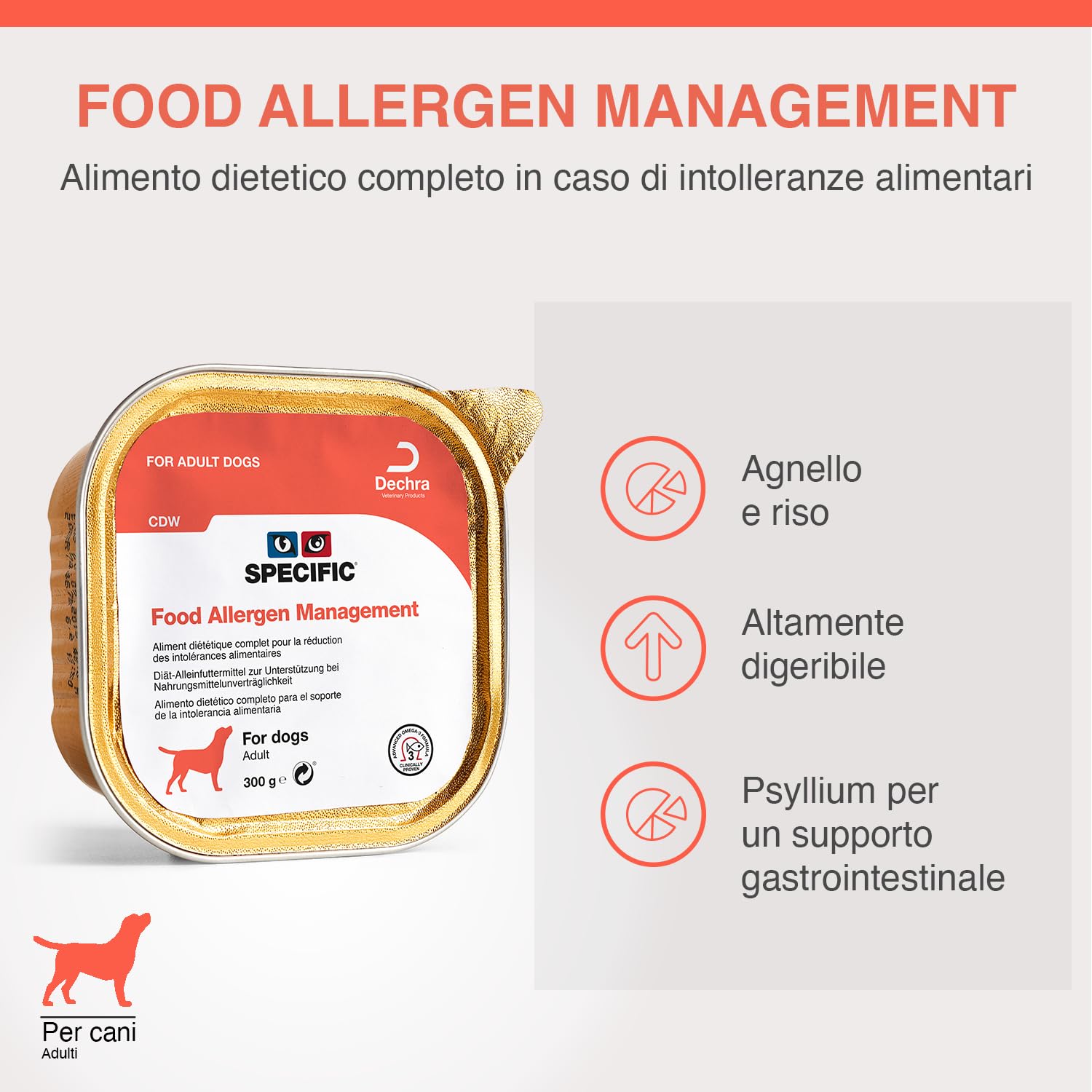 Specyficzna specyfika CN Cdw Food Alergia 6 Barq. Karma dla psów 300 g