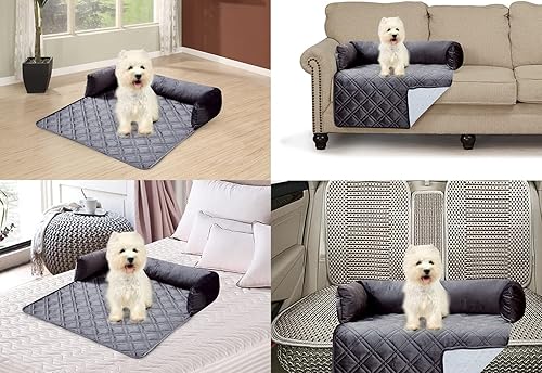 Miniatura 9 de Brilliant Sunshine Sofá cama de terciopelo sedoso de alta calidad para mascotas, antideslizante, impermeable, lavable, protector de sofá con cojines