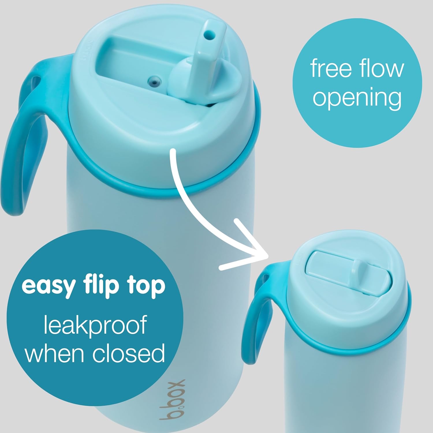 b.box Triple Insulated 23oz Water Bottle w/Stainless Steel Straw. 44 Hours Cold. Leak Proof Tumbler with Lid and Straw for Travel, Gym & School. BPA Free Sports Water Bottles. - Image 4