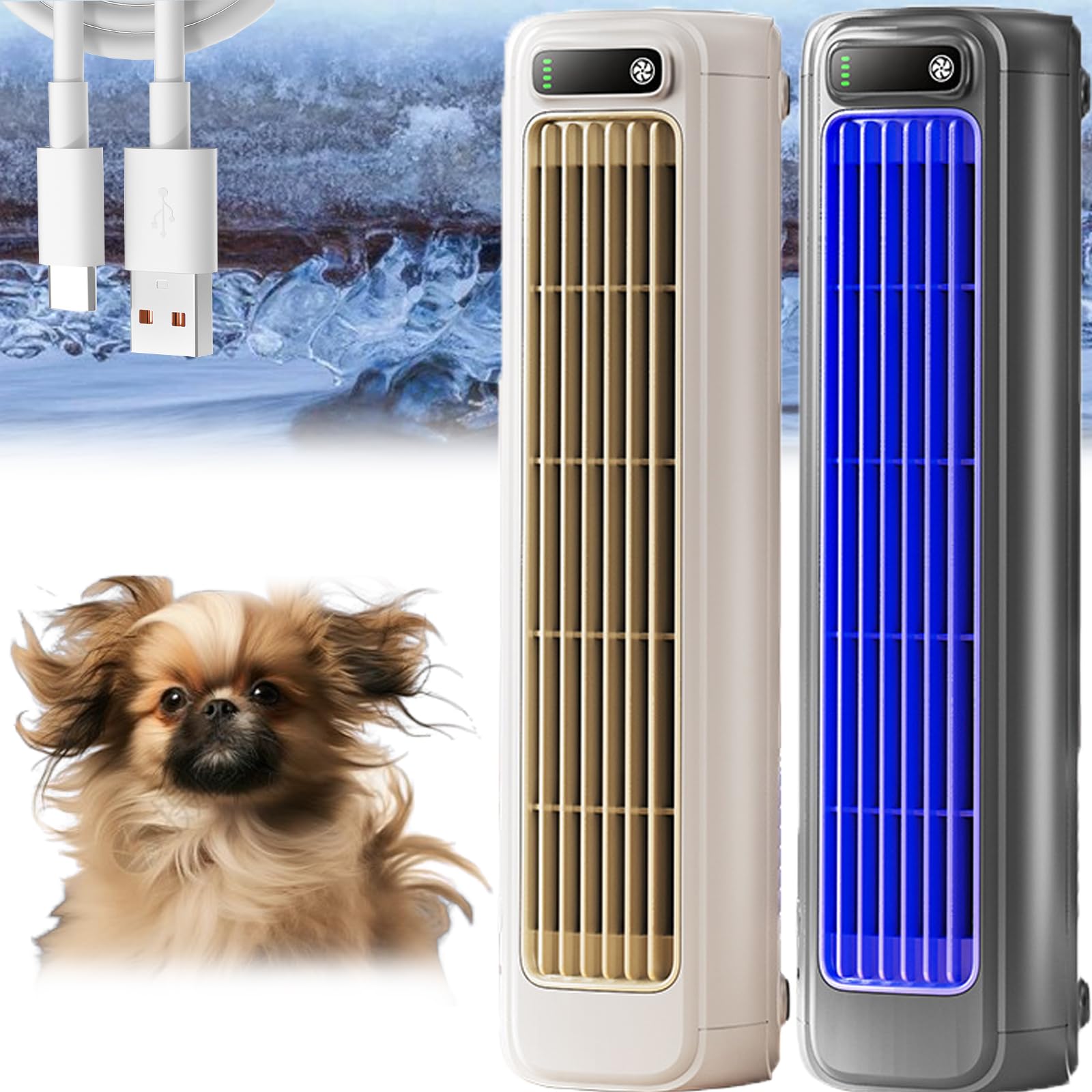 Generic Wireless Rechargeable Air Conditioner, Mini Portable, 2024 New Upgrade, Quiet with 3 Speeds (2PCS)