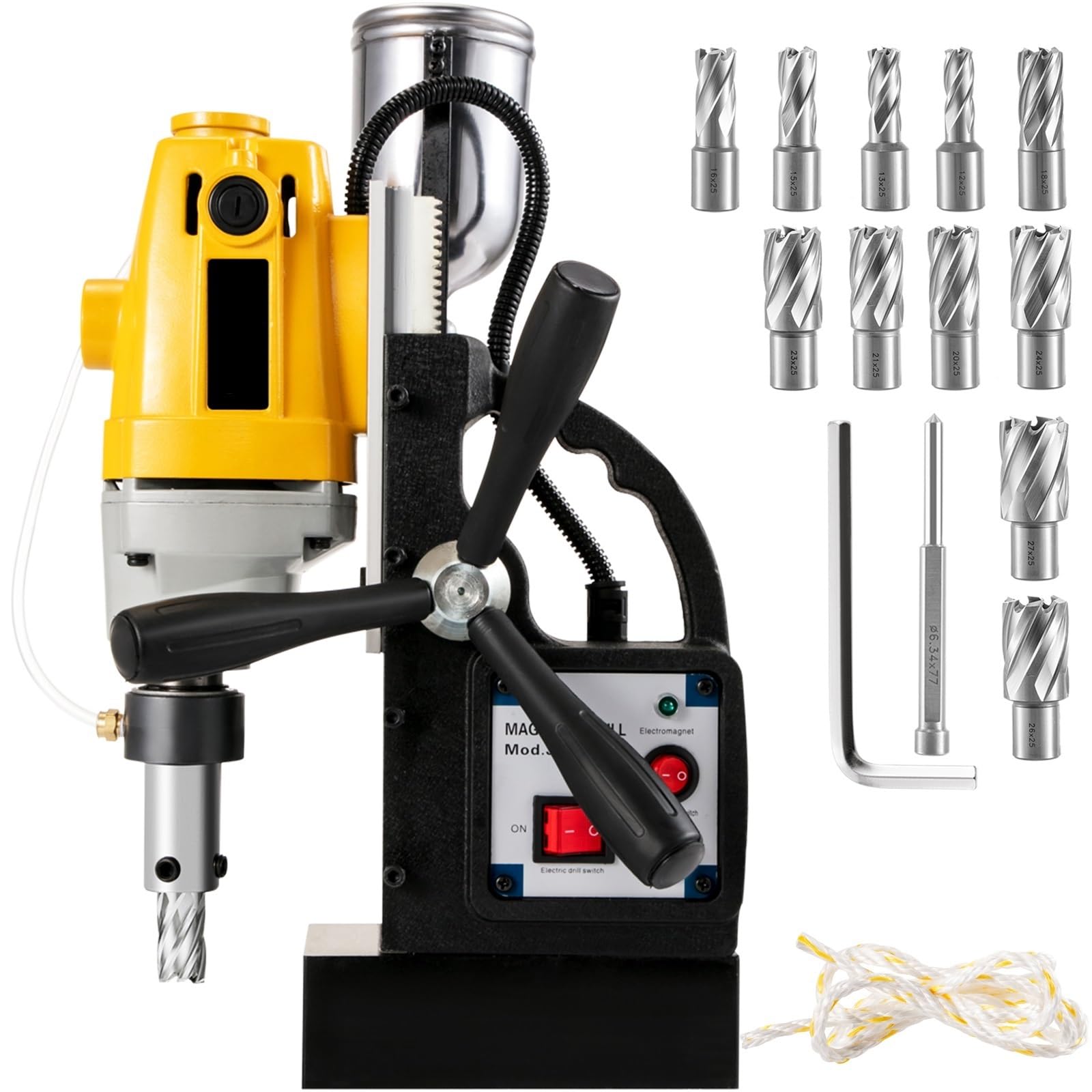 YXYLJOZ Heavy Duty Magnetic Drill Press 980W-1200W, Industrial Bench Rig for Steel Structures, Precision Engineering Tool, Durable & Reliable for Professionals
