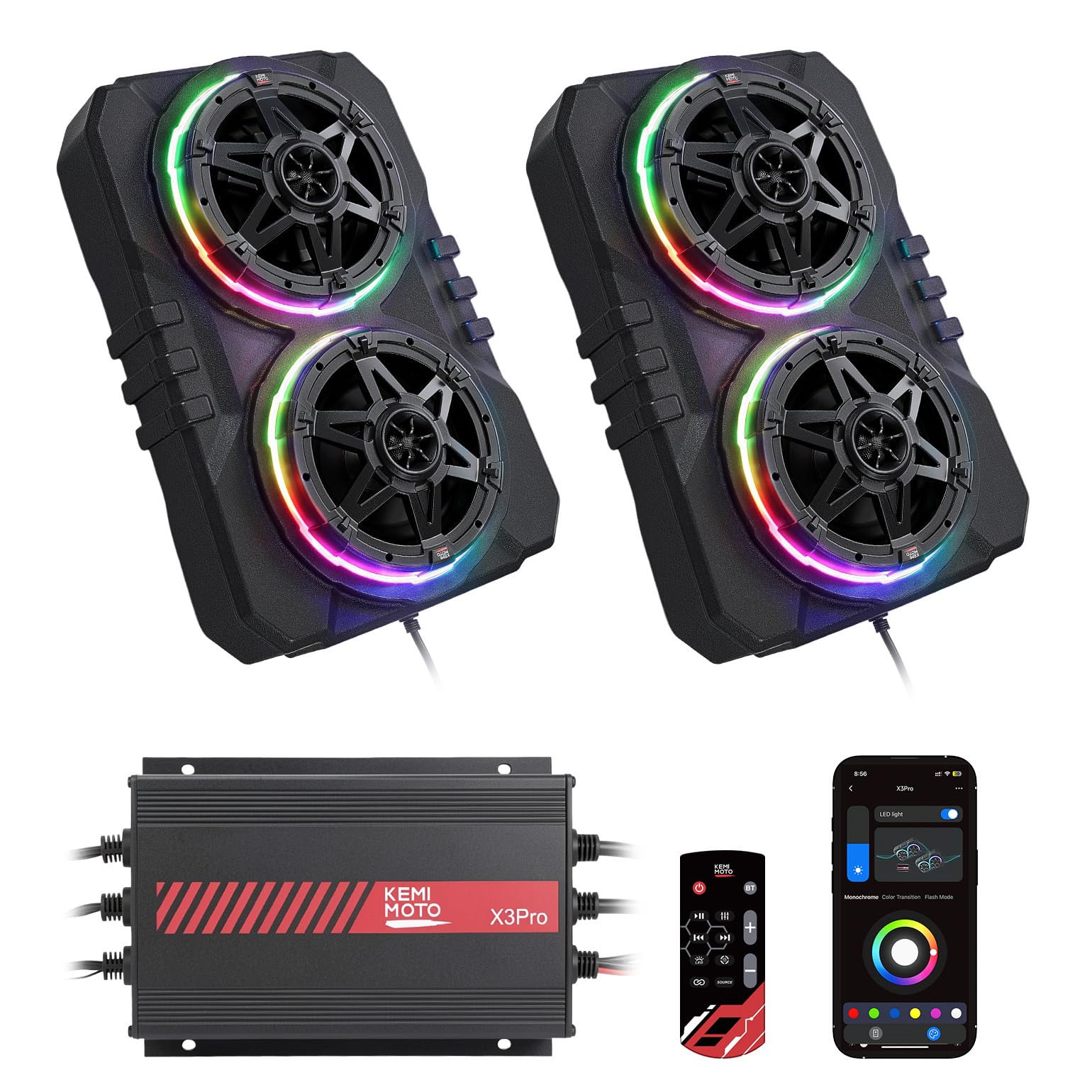 KEMIMOTO Système sonore de toit UTV de 6,5 pouces compatible avec Can-Am X3