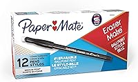 Vista 1 de Paper Mate EraserMate - Bolígrafo borrable, punta media, color negro, caja de 12