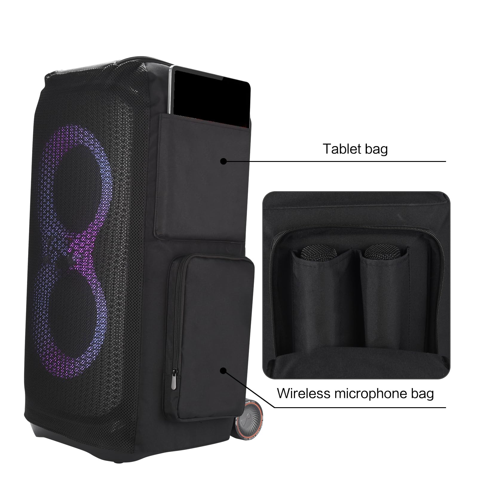 Durability Protective Covers for Loudspeaker Case Carrying Bag Velvets Lined Polyester Fabric Foam Holder
