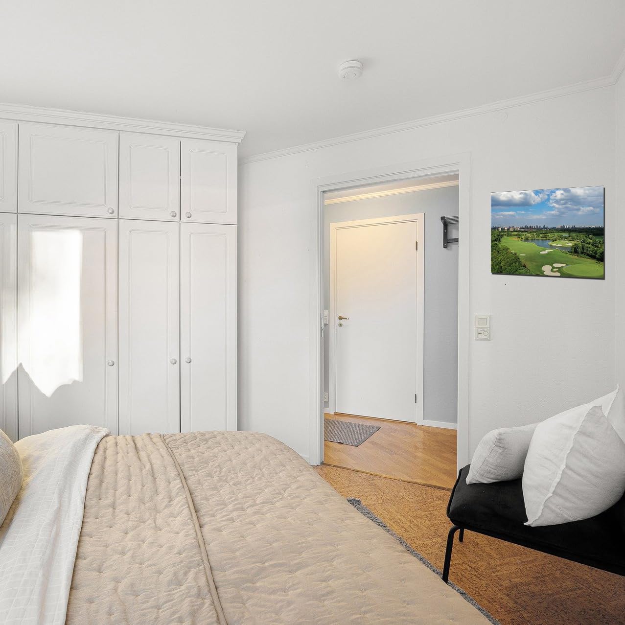 QBQT Golf Course Wall Art Living Room Pebble Nature Landscape Picture Office Home Decor Sports Golf Picture Canvas Print for Gym College Bedroom Wall Decor Frame 20x28inch