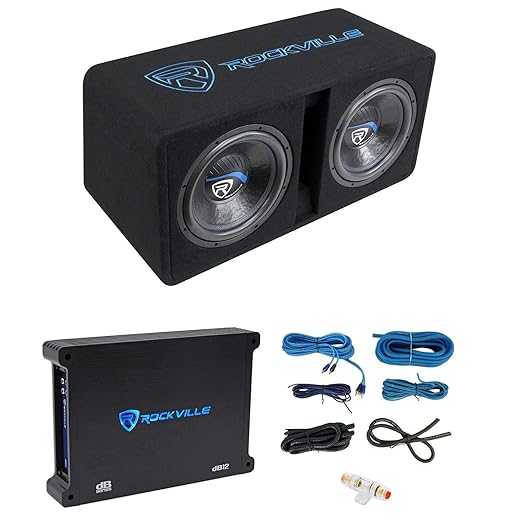 Rockville DK512 PACKAGE Dual 12" 2800w K5 Car Subwoofer Enclosure+DB12 Amplifier