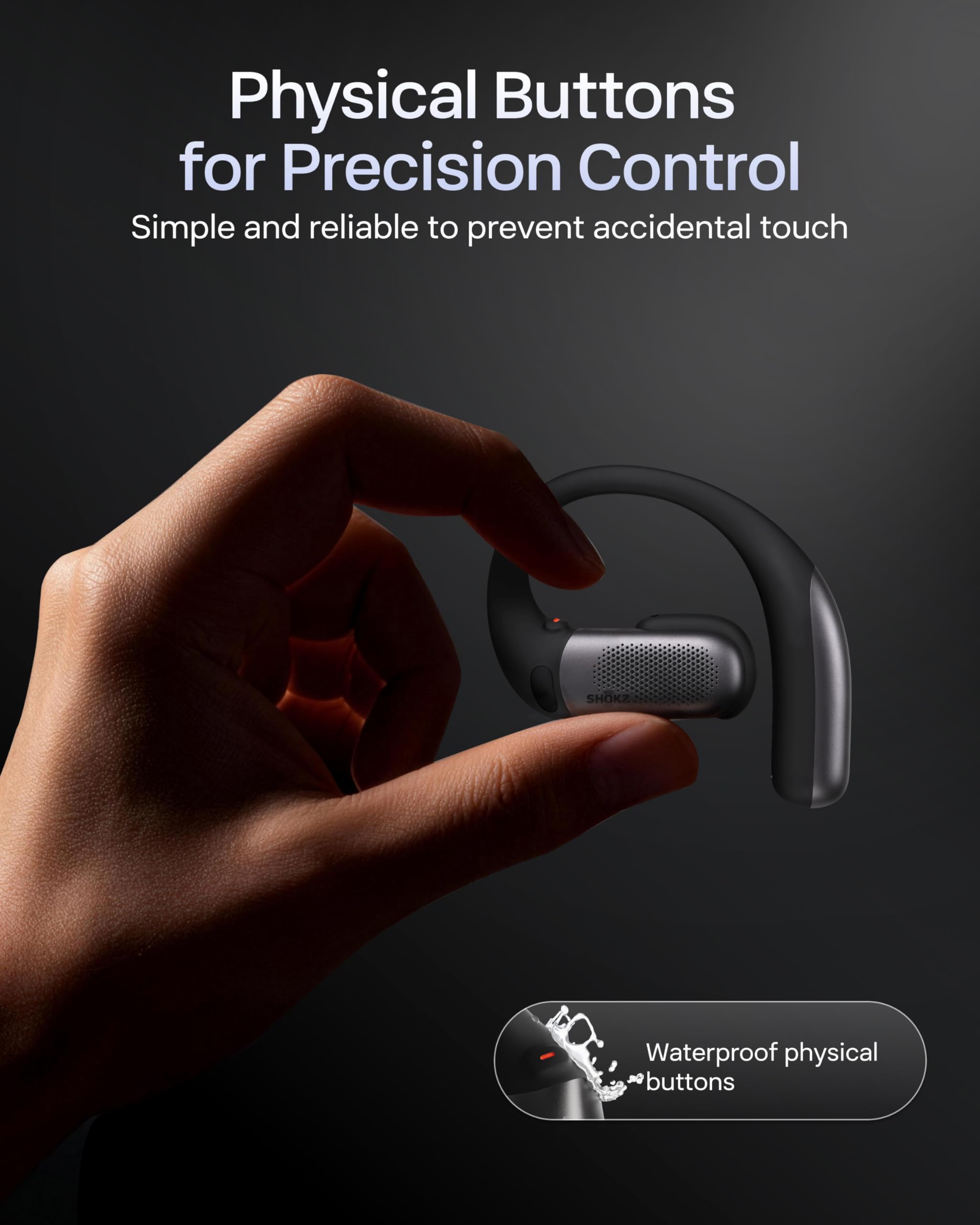 SHOKZ OpenFit Pro Auricolari True Wireless Open Ear con Riduzione Rumore Open Ear, Dolby Atmos, Bassi Profondi, 50h Autonomia, Chiamate AI Nitide per Sport e Lavoro, Bluetooth 6.1, IP55, Nero