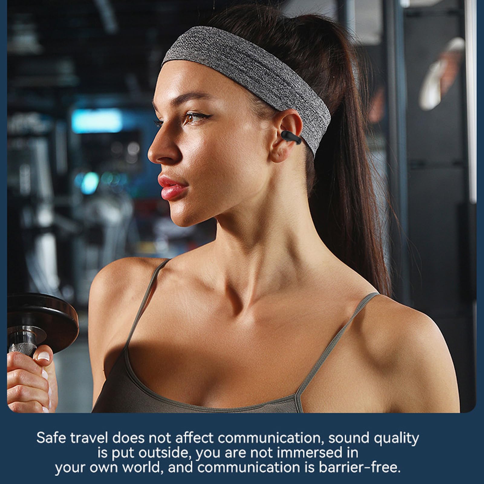 Tonysa Auricolari Ergonomici a Clip, Bluetooth V5.4 Auricolare, Morsetto Ad Anello Aperto a Lato Singolo su Auricolare Wireless per Lavoro Commerciale Sportivo (BLACK)