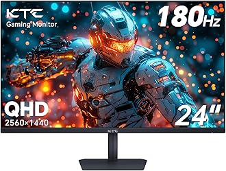 KTC 24" Gaming Monitor 180Hz 144hz Monitor QHD(2560x1440p) l Up to 1MS | Fast IPS Monitor |122% SRGB | 2X DP & 2X HDM| Tilt Xbox PS5 Switch|100×100mm VESA Compatible