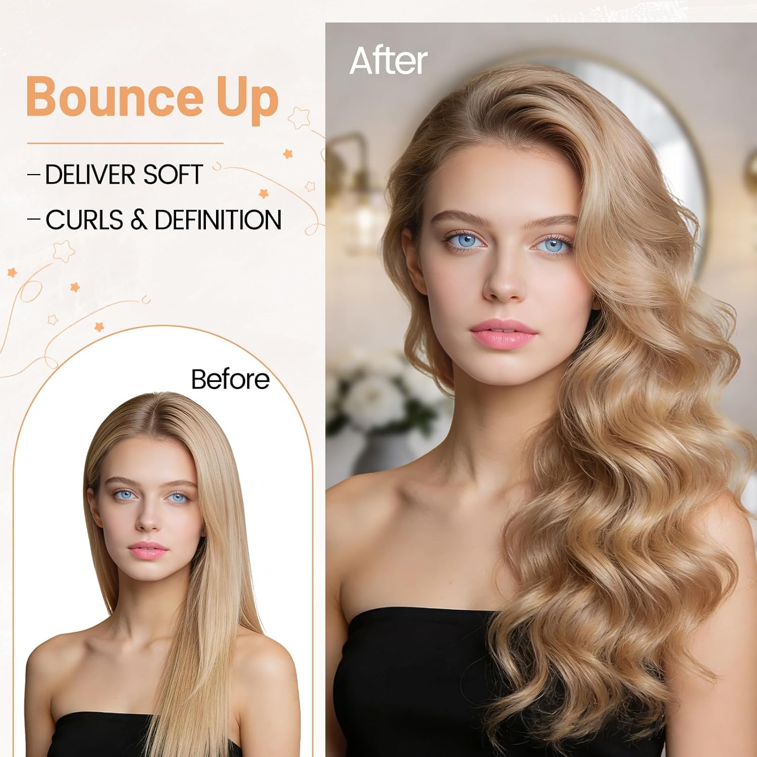 30mm/1.2 Inch Curling Barrel for Dyson Airwrap, Long Hair Curling Roller Barrels Compatible with Airwrap HS01/05/08, Self-Curling Replacement Attachment for Part No.971888-07, Gold