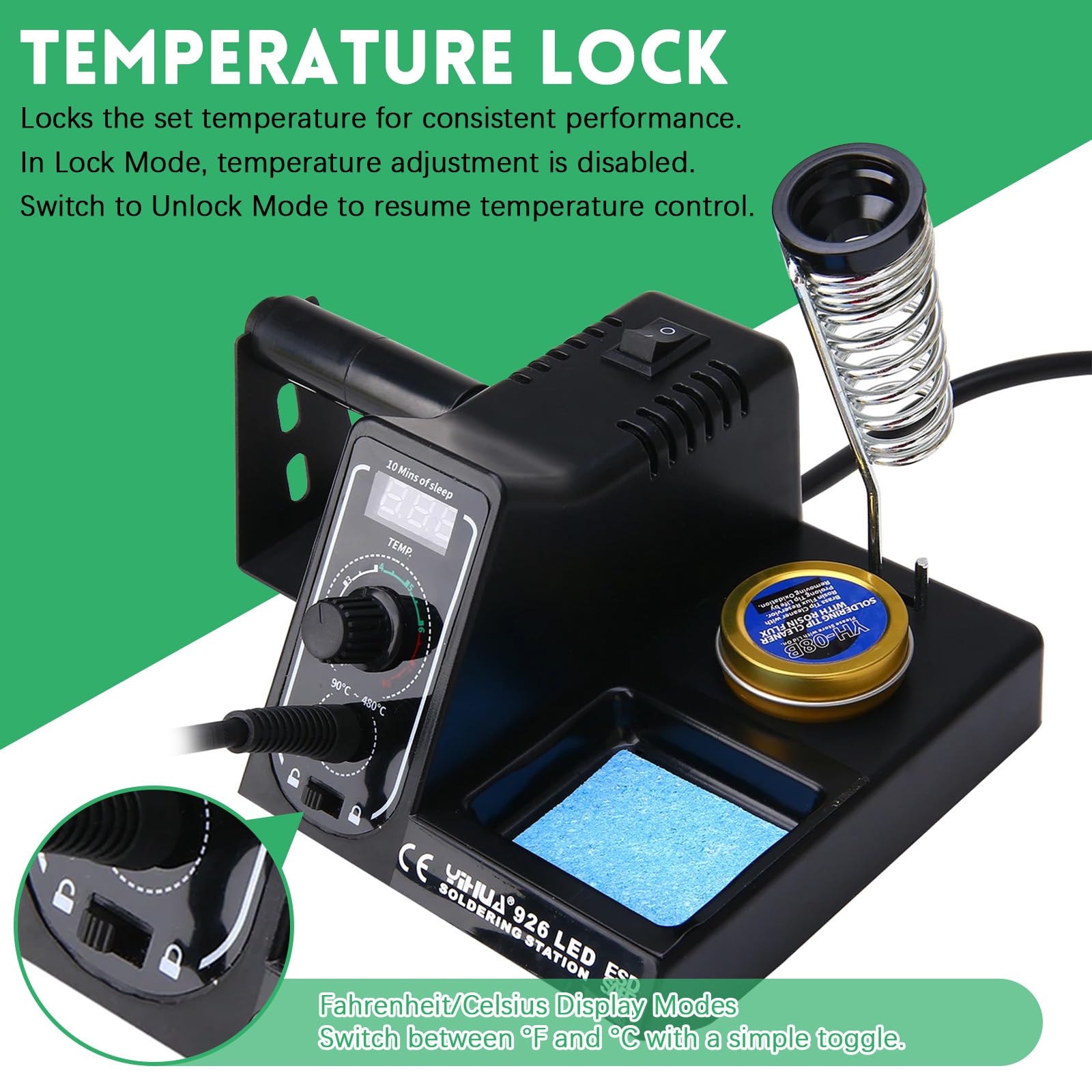 60W Lötstation Set Mit 6 Spitzen & Brandmalerei – Temperatur 90-480°C Einstellbar | Ideal Für Schule & Hobby