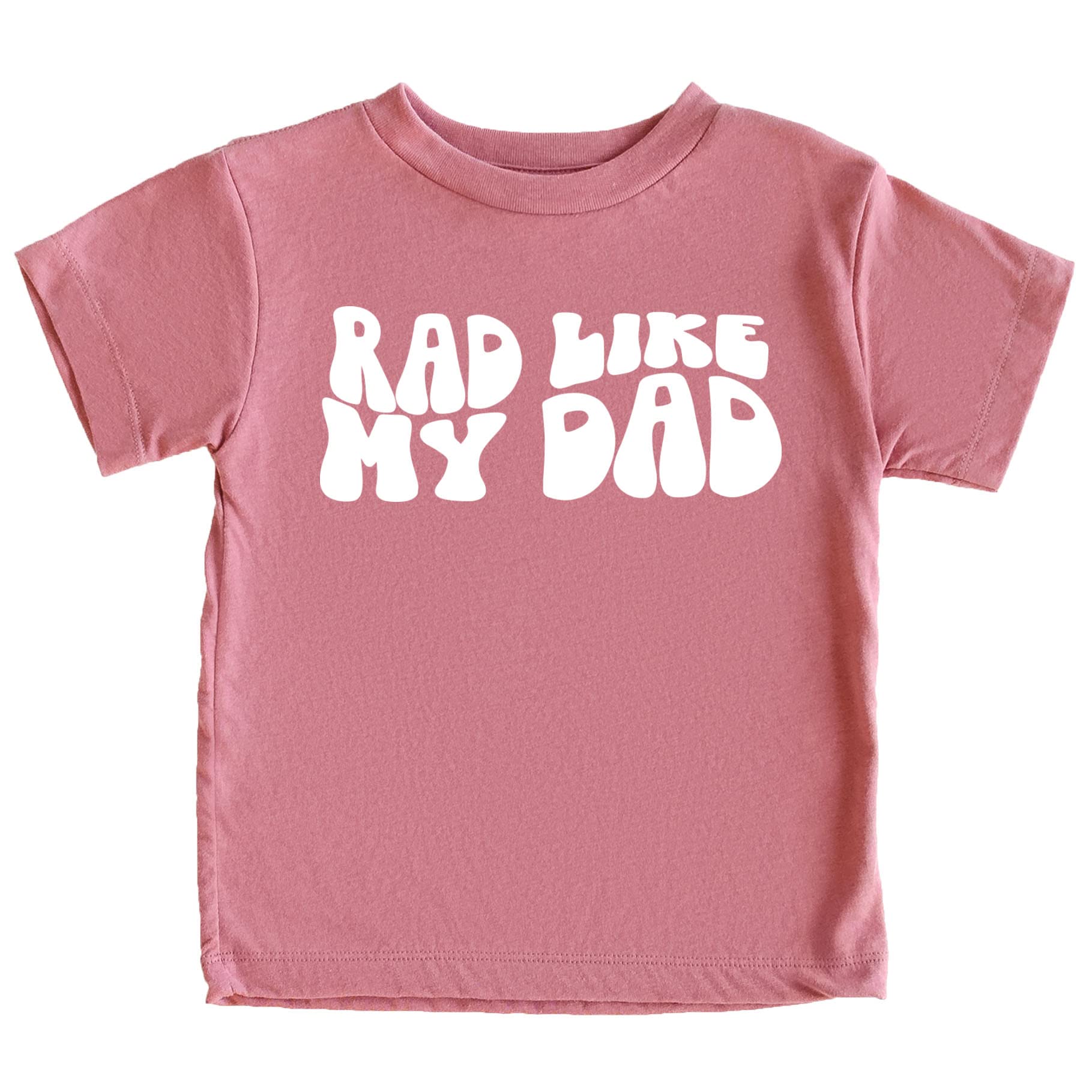 Rad Like My Dad Groovy Retro Shirt for Boys and Girls Mauve Shirt Youth Small