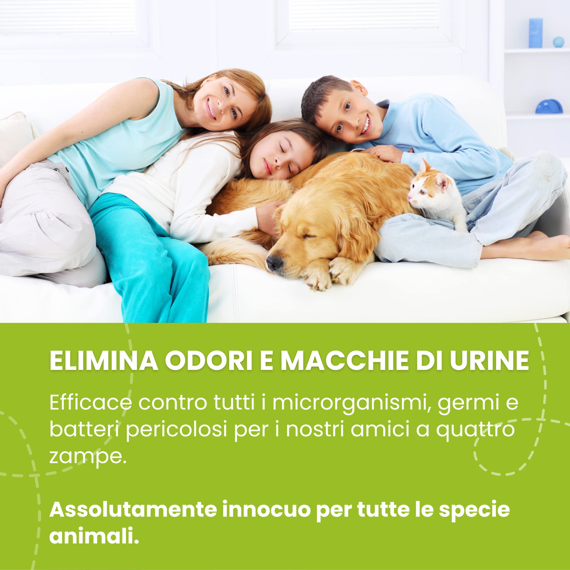 Italian Pet - Igienizzante Ambienti Animali Domestici - Disinfettante Cuccia Cani, Gatti, Conigli - Detergente - Azione a Lunga Durata per Pavimenti