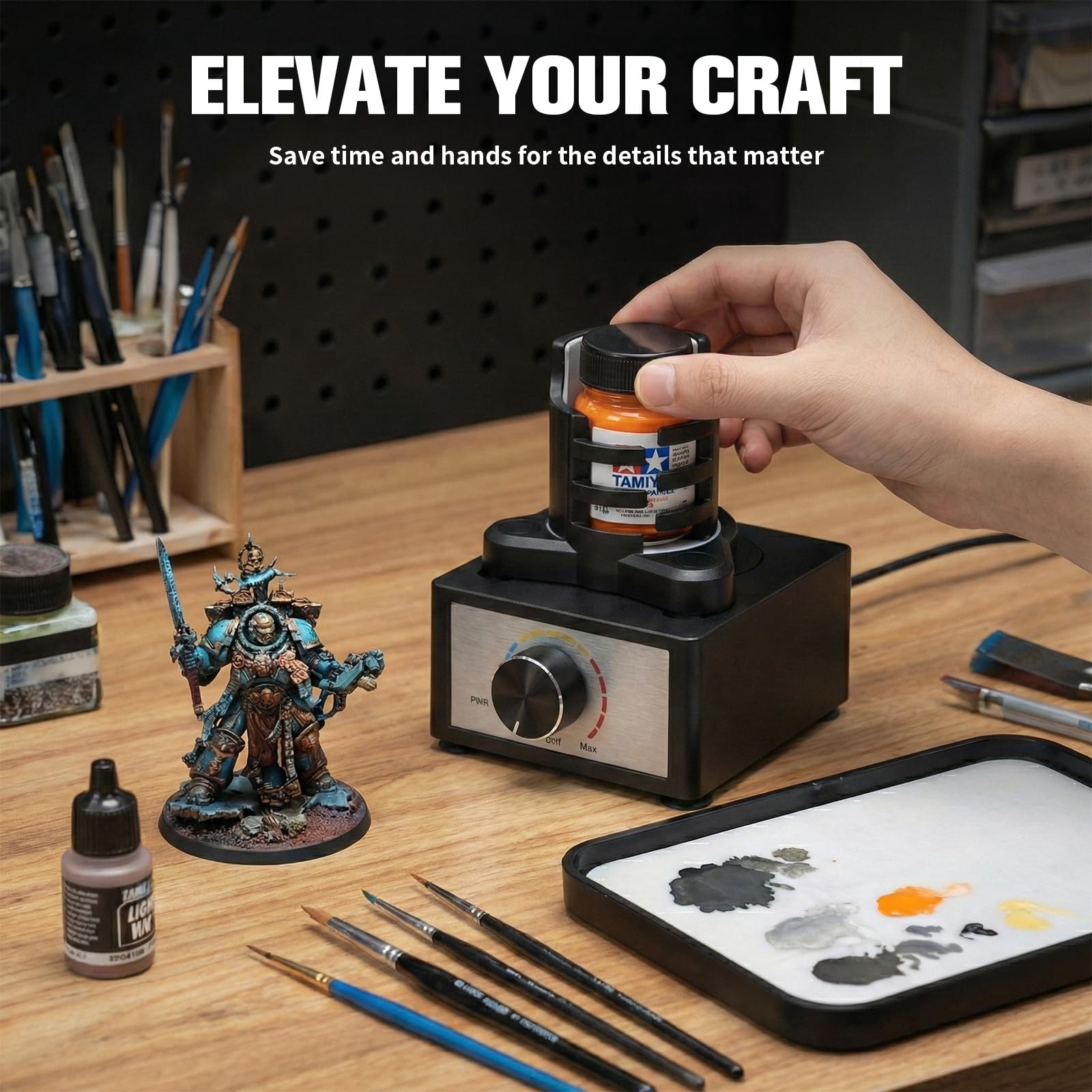Vortex Mixer - Turbo Shaker, DIY Gundam Modell Farb Shaker, Geeignet für 10-100ml, Mischer 300-2400 U/min, für Farbe, Nagellack, Labor, Farben Acryl