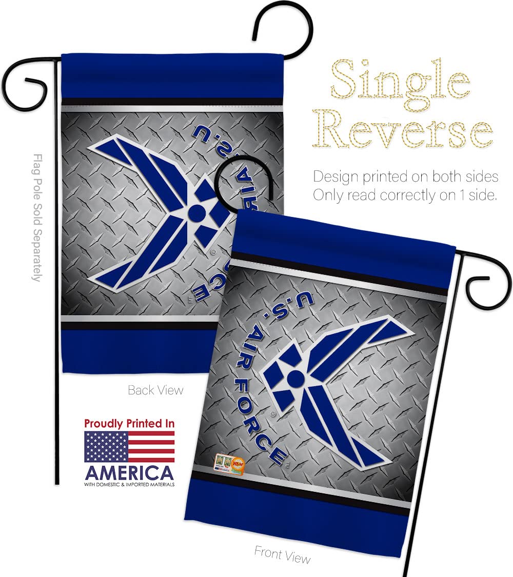 Breeze Decor US Air Force Gartenflagge – Doppelseitig, 33 X 47 Cm, Wetterfest, Made In USA, Für Veteranenehre