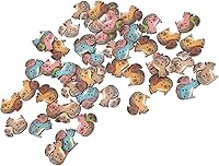 Vista 2 de Botones lindos para manualidades, madera sintética, 1.2 in de largo para ropa (ardilla, 50 unidades)