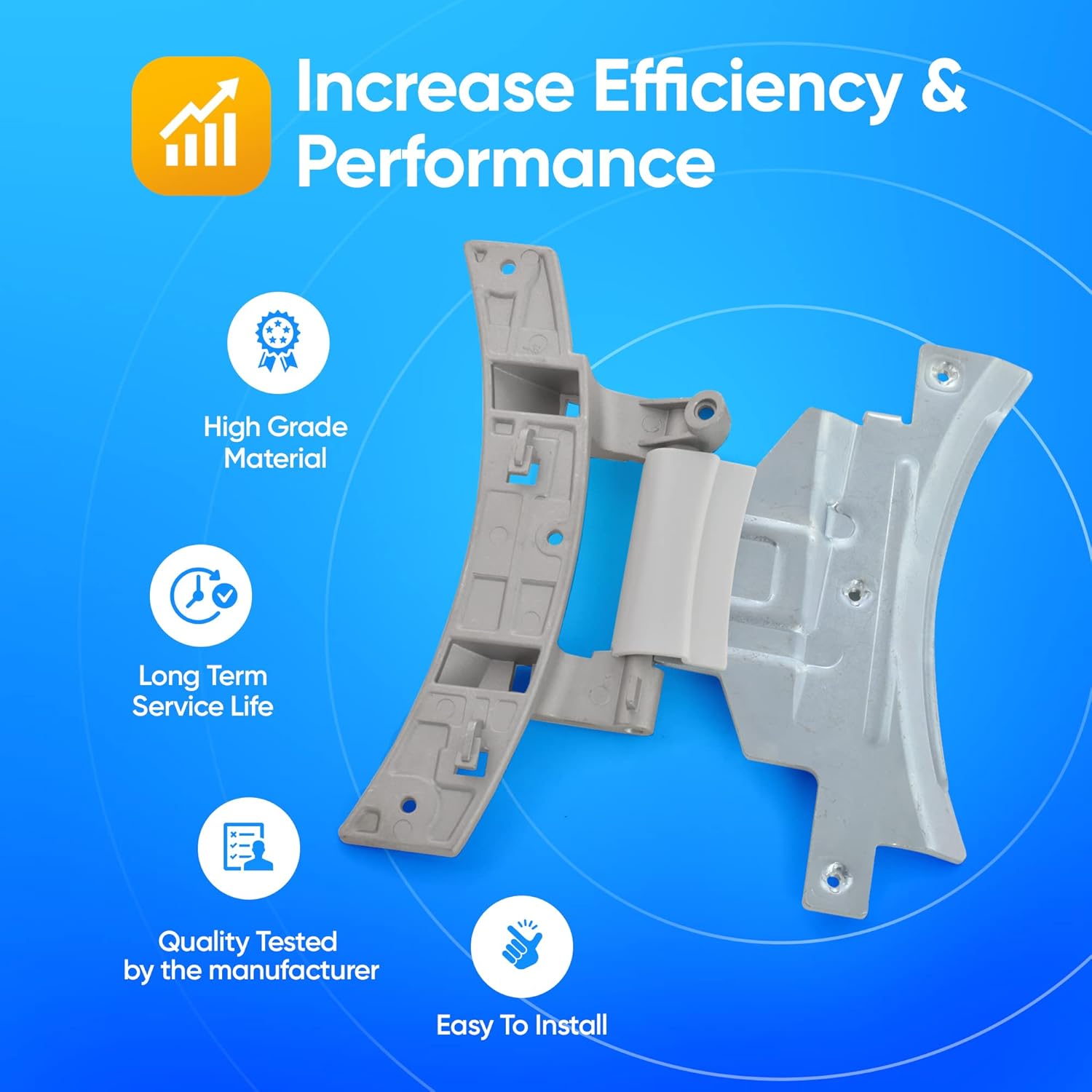 DR Quality 8181843 Parts Washer Door Hinge - WP8181843 Replacement, Whirlpool Kenmore Maytag Amana Admiral Estate Sears Roper Compatible, Washing Machine Front Load Parts - Door Hinge Repair, 1-PACK