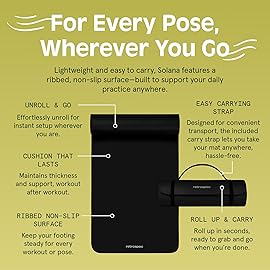 Retrospec Solana Yoga Mat 1/2 Thick w/Nylon Strap for Men & Women - Non Slip Excercise Mat for Yoga, Pilates, Stretching, Floor & Fitness Workouts