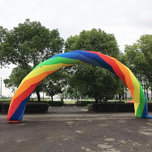 Miniatura 2 de Arcos inflables gigantes de arco iris para publicidad de fiesta de cumpleaños, celebración de jardín, decoración de arco, letreros decorativos para