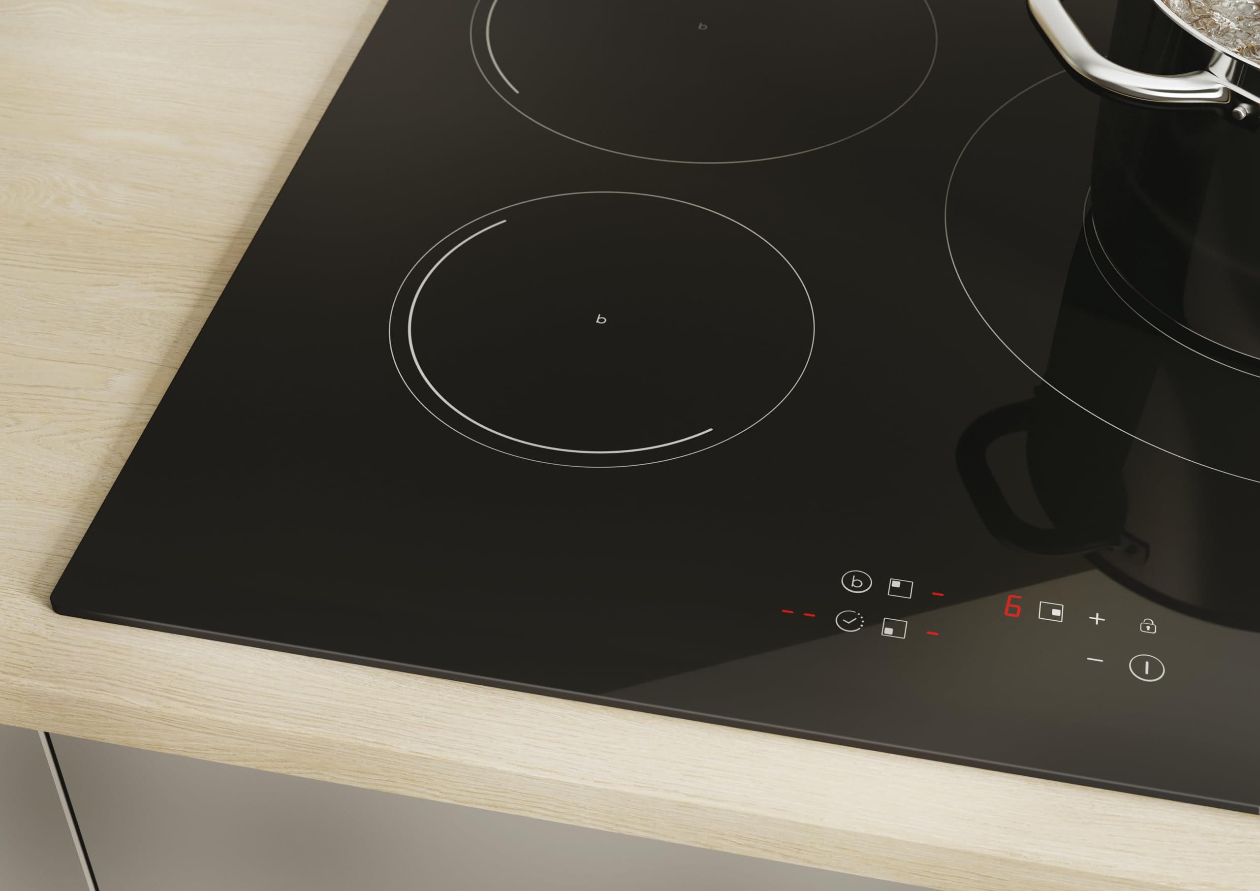 Candy CI633C/E14U Plaque à induction 60 cm 3 zones 7,2 kW 9 niveaux de puissance Booster