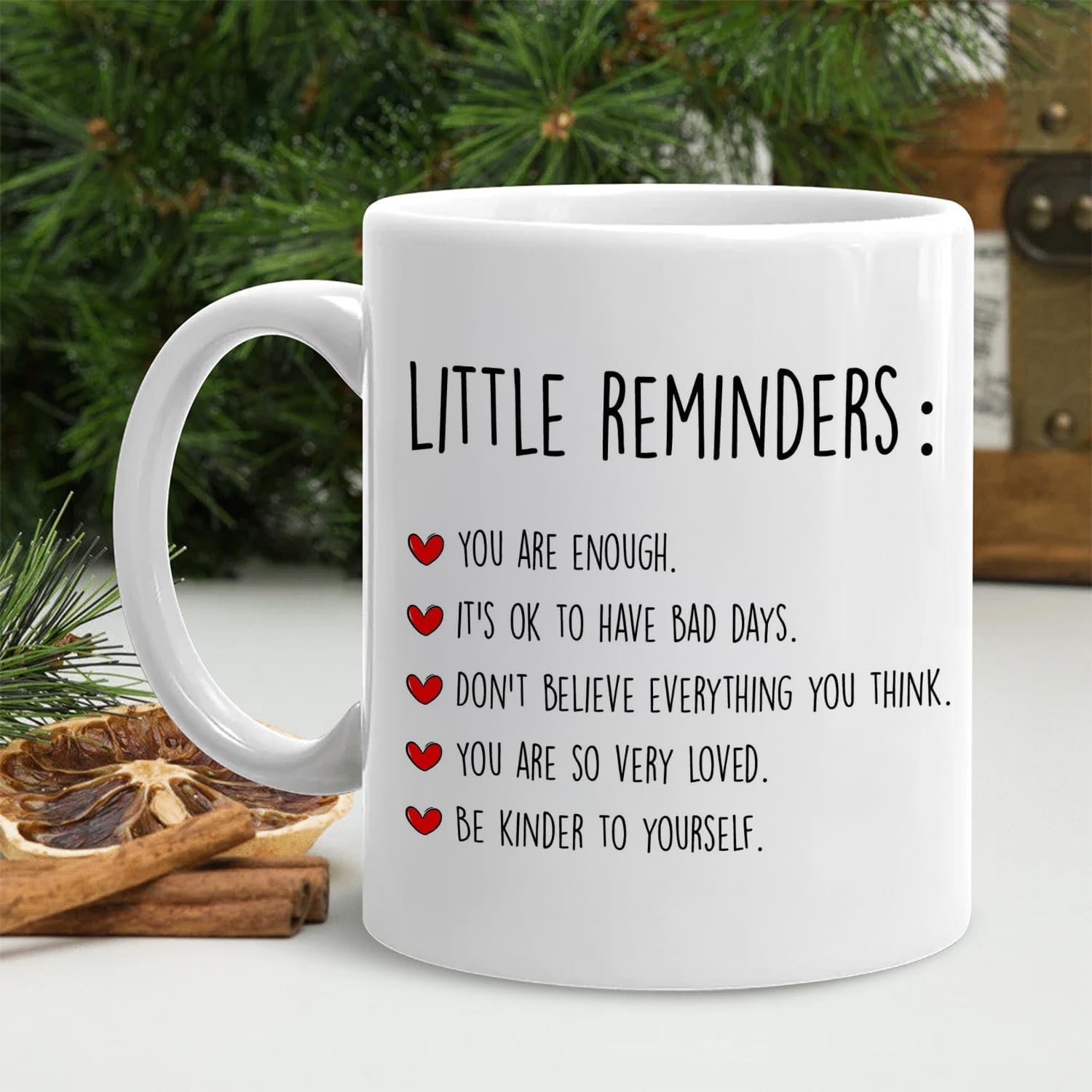 Little Reminders Inspirational Coffee Mug, Positive Affirmation Gifts for Women Men, Motivational Mental Health Ceramic Coffee Tea Cup Mug 11oz - Image 3