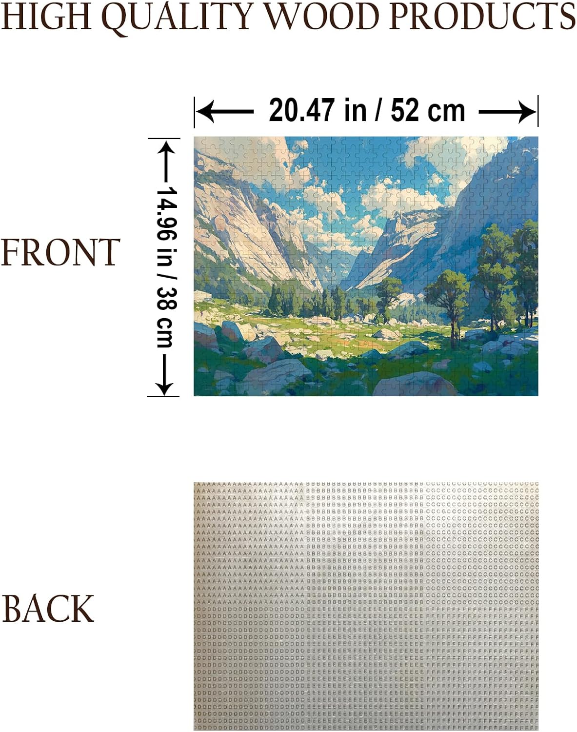 Kings Canyon National Park California Location Jigsaw Puzzle - 500 Pieces Wooden Puzzle for Adults, Wall Art Gift, Finished Size: 20 x 15 Inch
