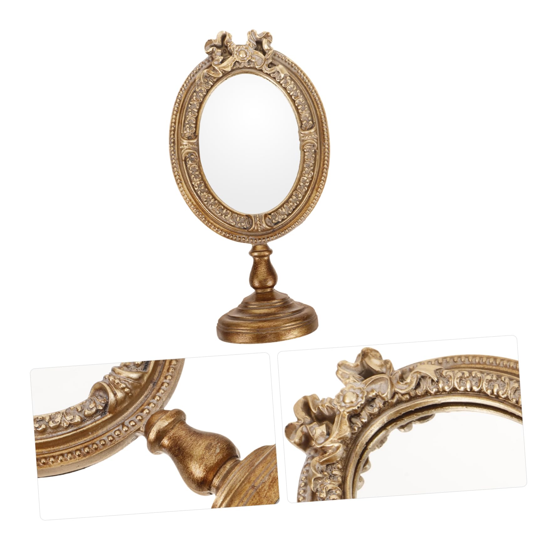 VALICLUD 3 Stück Vintage Aesthetic Tischspiegel Europäischer Stil Dekorativer Schminkspiegel für Schlafzimmer Schminkstation Leicht und Praktisch für Damen und Professionelle Make Up