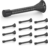 Vista 1 de Ravinte Topes de Puerta, Paquete de 12 Topes de Puerta de Resorte Negros con Amortiguador de Goma, Topes de Puerta para la Parte Inferior