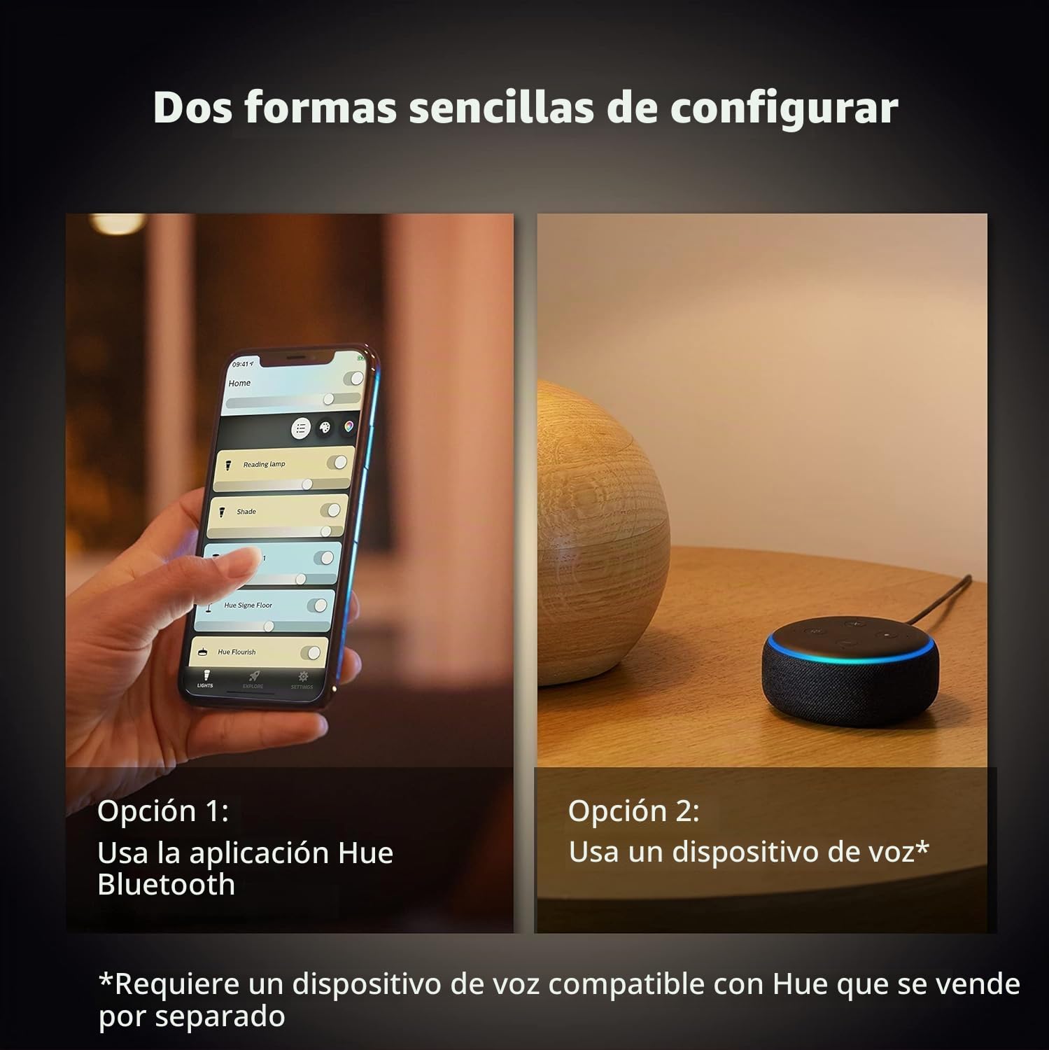 Philips Hue – Lámpara inteligente, Hue Amaze, Lámpara Colgante LED Inteligente, Luz Blanca de Cálida a Frí­a, Compatible con Alexa y Google Home, Color Negro