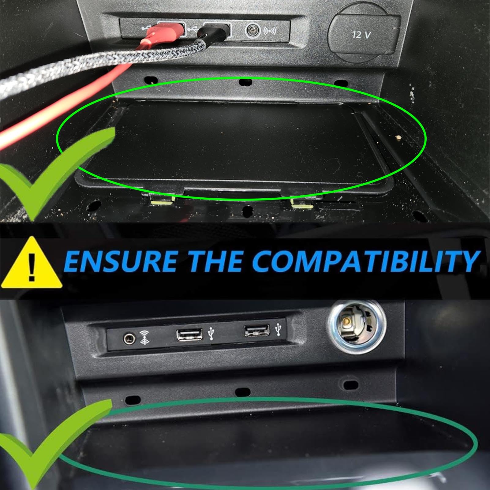 CenNa Caricatore Wireless Auto per Volkswagen Tiguan (2017 2018 2019 2020 2021 2022 2023) Accessorio per Tutti I Modelli con Ricarica Rapida Wireless da 15 W, Regalo per La Famiglia