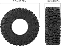 Vista 6 de INJORA Neumáticos 1.0 - Neumáticos S5 Super Blandos y Adhesivos de 57 * 22mm para TRX4M Axial AX24 SCX24 FCX24 Enduro24, T1016