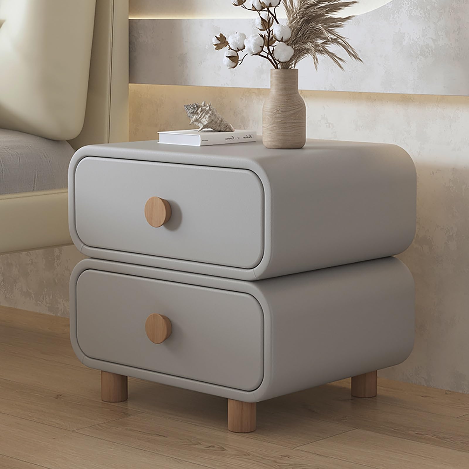 Table de chevet moderne pour chambre encombrée avec tiroirs bois massif