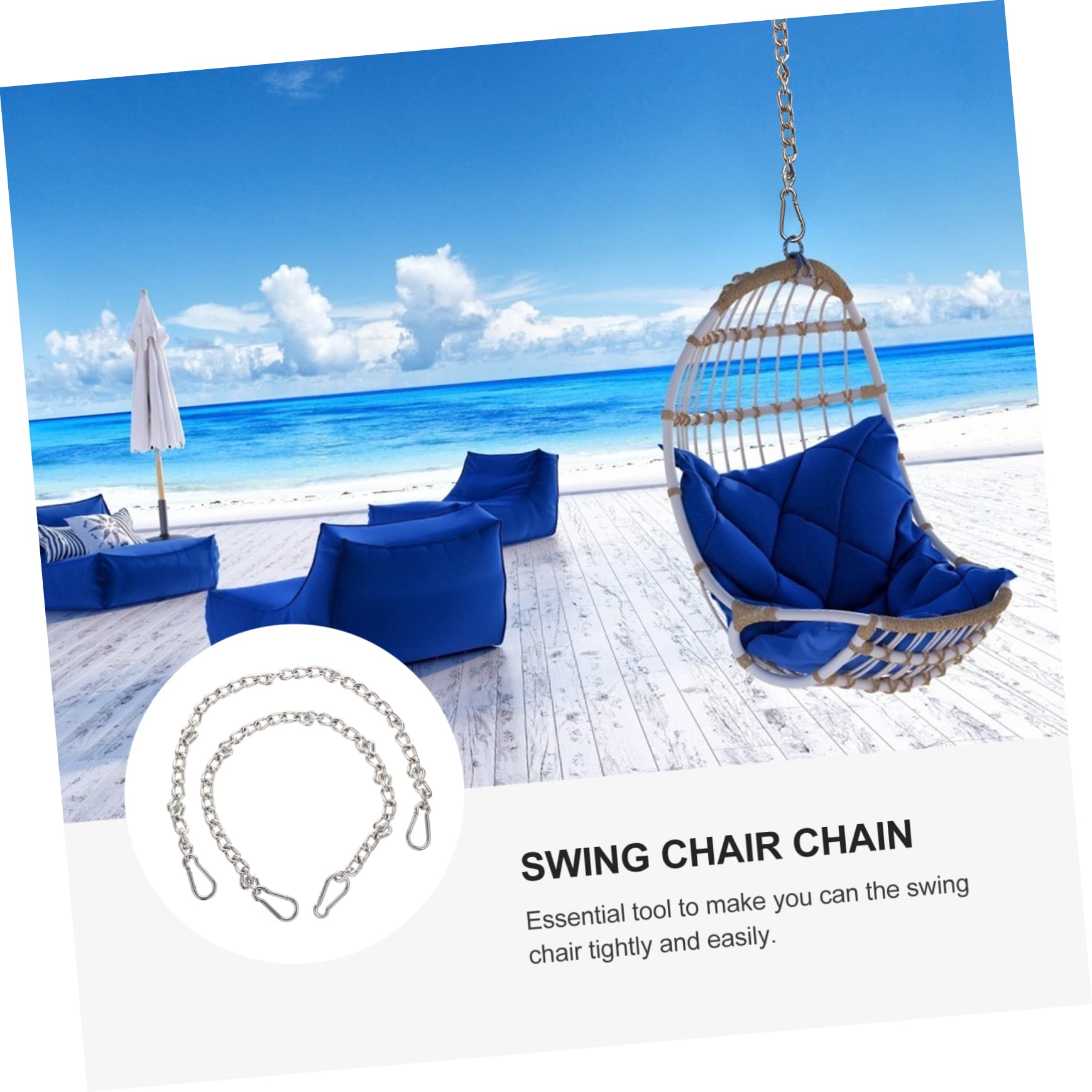 Yardwe 2pièces Sangle Extension pour Hamac Extérieur Kit De Suspension avec Chaînes Utiles Et Mousquetons Accessoires pour Balançoire Et Hamac