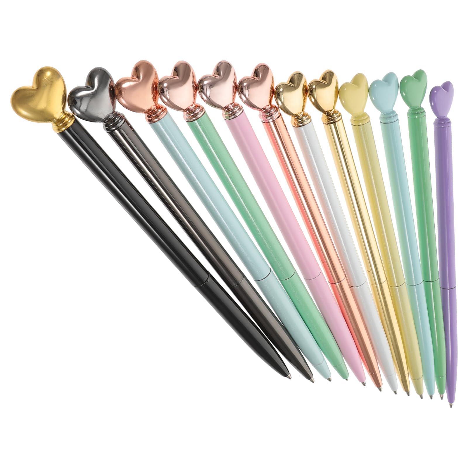 VILLCASE 5 Sätze Love Metal Pen Löschbare Stifte Kugelschreiber Multipack Blaue Stifte Kugelschreiber Roll Schwarze Schlüsselanhänger Tragbarer Schreibstift Rote 12 Stück * 5